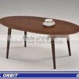 Wooden Round Tea Table Coffee Table, Mdf Modern Wood Coffee Table thumbnail-3