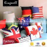Custom National Flag Digital Printed Cotton Linen Cushions for Home Office Sofa thumbnail-3