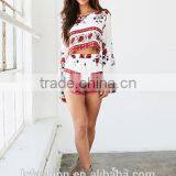 Custom Fashion Floral Print Two Piece Set Women Clothing Sexy Crop Top and Short Suits thumbnail-4