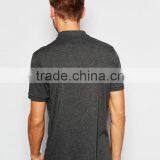 High Quality Custom Short Sleeve Three Button Placket Charcoal Men's Cotton/Polyester 200gsm Casual Polo Tshirt thumbnail-2