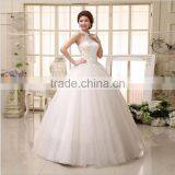 New 2017 Hanging Neck Wedding Dress Korean Style Slim Tie Strap Retro Bride Dress Vintage Diamonds Wedding Dress thumbnail-2