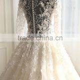 Custom Made White See Through Women Wedding Dress Empire Vintage Floor Length Princess Party Dress YDYS15B0201 thumbnail-6