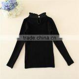 Model for Kids Knitted Solid Sweaters Mandarin Collar Children Cardigan Sweater for Girls thumbnail-2