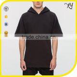 2017 Custom Men's Black Plain Short Sleeve Hoodie thumbnail-1