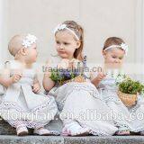 2017 New Style Wholesale Kids Clothing.Linen Flower Girl Dress Lace Children Long Frocks Designs thumbnail-1