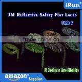 Orange Red Bestselling 3M Reflective Safety Flat Bulk Laces ( Style C) - 51" 3M Reflective Visible Shoestrings Sneaker Shoelaces thumbnail-5