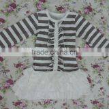 2017 Spring Lovely Baby Girls Long Sleeves Cartoon Clothes Baby Girls Stripe Ruffle Top thumbnail-1