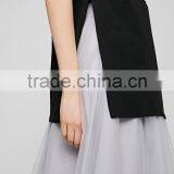 Women's English Pattern High Quality Cotton Long Printing Casual t Shirt With High Split Sides thumbnail-5