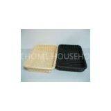 Rectangular Black PP Rattan French Bread Basket For Restaurant thumbnail-1