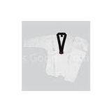 Eco Friendly V Neck WTF Taekwondo Uniform for Kids , Ribbed Polycotton thumbnail-1