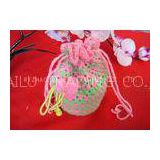 Pink And Green Crochet Handbags Portable Crochet Mobile Pouch Interweave Rope