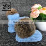 Handmade Fall Crocheted Shoe Sole Hand Crochet Cute Shoes Winter Baby Plush Indoor Booties thumbnail-2