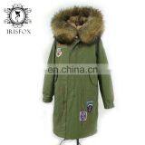 Army Green Winter Jacket Men Warm Casual Parka, Raccoon Fur Coats Big Size thumbnail-4