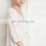 Casual Girls O-Neck Long Sleeve Lace T-Shirts thumbnail-2