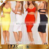 Hot sexy short mini night dress 2 piece bandage dress