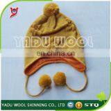 Children Ear Flap Earmuff Pom Hats Winter Warm Cap With Ball Accessory