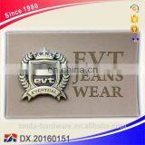 PU Jeans Label With Engrave Logo Fix With Metal Badge