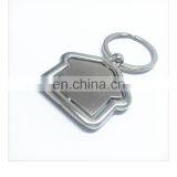 Customized House Shape Blank Zinc Alloy Metal Keychains