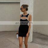 Women Summer Dresses Sexy Mini Front Hollow Out Bodycon Dress thumbnail-1