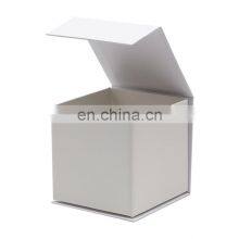 Custom White Small Cube Shape Magnetic Tealight Candle Retail Rigid Gift Box With Ribbon thumbnail-5
