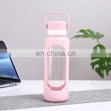 Large Capacity 25 OZ Custom Logo Glass Crystal Water Bottle With Plastic Bottle Sleeve Drinking Hot Water Bottles thumbnail-3
