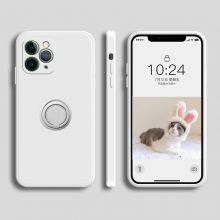 Popular New Solid Color Simple Round Fine Hole Ring Bracket Silicone Cell Phone Waterproof Cases For Iphone 7 8P Xr13 14 Pro Max thumbnail-1