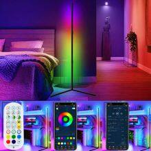 New 126/160cm Modern Smart App Control Metal Stents RGB LED Corner Floor Lamp for Living Room thumbnail-2