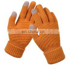 Wholesale Custom Acrylic Knitted Gloves Women Mnes Warm Knitted Winter Gloves For Outdoor thumbnail-5