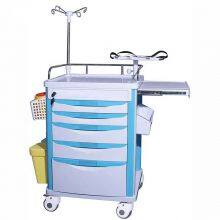 High Quality Movable Hospital Medical ABS Plastic Trolley Emergency Crash Cart For Sale thumbnail-5