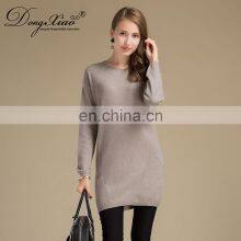 Hot Sale 100% Cashmere Pullover Sweater Women Vintage Style O-Neck Knit Top Pockets Long Length Winter OEM Service Available thumbnail-3