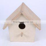 Small New Unfinished Decorative Wooden Craft Bird House for Wholesale thumbnail-1