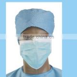 Disposable breathable spunlace 30gsm medical surgical doctor caps with ties