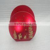 2016 Hottest Wholesale Round Shape Christmas Red Frosted Glass Candle Holder thumbnail-2