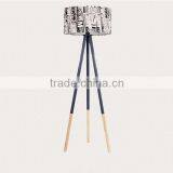 Traditional Wooden Floor Lamp With Tripod Wood Floor Lamp thumbnail-1