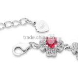 CYW Guangzhou Jewelry Factory Fashion High Quality Red Color Zircon Ss925 Silver Bracelets thumbnail-3