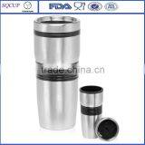 2015 plastic insulated travel mug and new design promotional coffee mug