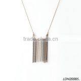 Gold Long Tassel Necklace thumbnail-2