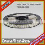 12V SMD 3528 240LED/M No-waterproof IP20 White 5 Meter/Reel 1200LED High Brightness CE RoHs Certificate Double Row Strip Light thumbnail-2