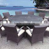 10pcs Rattan Round Tables and Chairs Used for Restaurant