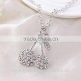 2016 Trendy Fashion Crystal Necklace Chain Cherry Shape Pendant Necklace Sells Well in thumbnail-1