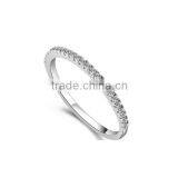 Bright Birthstone Colorful Cubic Zircon Encircle Band Silver Ring thumbnail-3