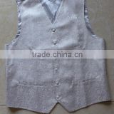 Microfiber Solid White Polyester Woven Wedding Vest