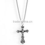 New Men's Stainless Steel Skull Cross Biker Pendant thumbnail-3