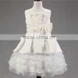 Floral Frilly Princess Girl Dress Satin Bloomer Chiffon Kids Yarn Ruffle Tutu Dress Children Puffy Dress thumbnail-4