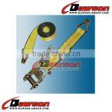China Supplier 4'' x 11' Ratchet Tie Down Cargo Lashing Belt With Wire Hook thumbnail-1