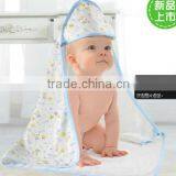 100% Cotton Printed Hooded Baby Knitted Blanket thumbnail-6