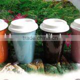 Creative Starbuck Double Layer Pure Color Glazed Ceramic Mug thumbnail-1