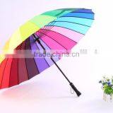 24 RIBS Rainbow China Supplier Wholeslae Custom Brand OEM/ODM Professional Golf Umbrella thumbnail-2