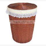 Natural Rattan Laundry Basket With Lining and Lid thumbnail-3