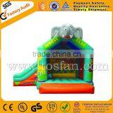 Commercial Inflatable Elephant Jungle Bouncy Castle Combo With Slide A3069